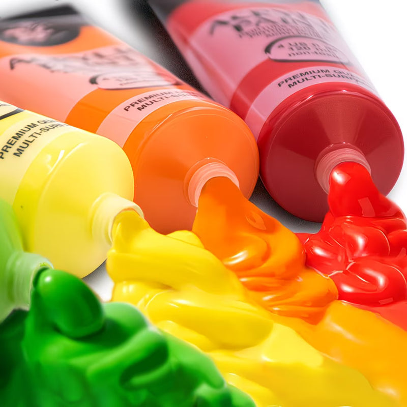 Acrylic Paint Set 12 x 120ml Tubes with 3 Brushes – Vibrant Multi-Surface Paints for Canvas, Wood, Glass & Crafts-3