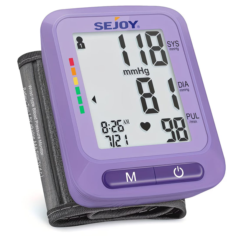 Sejoy Wrist Blood Pressure Monitor – Automatic Digital BP Machine with Large LCD, Portable Home Use-1