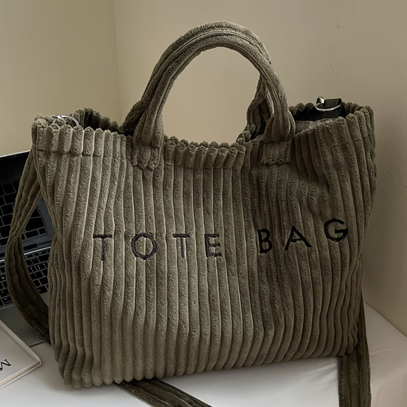 Women Large Capacity Shoulder Tote Bag Soft Solid Color Handbag with Adjustable Strap-8