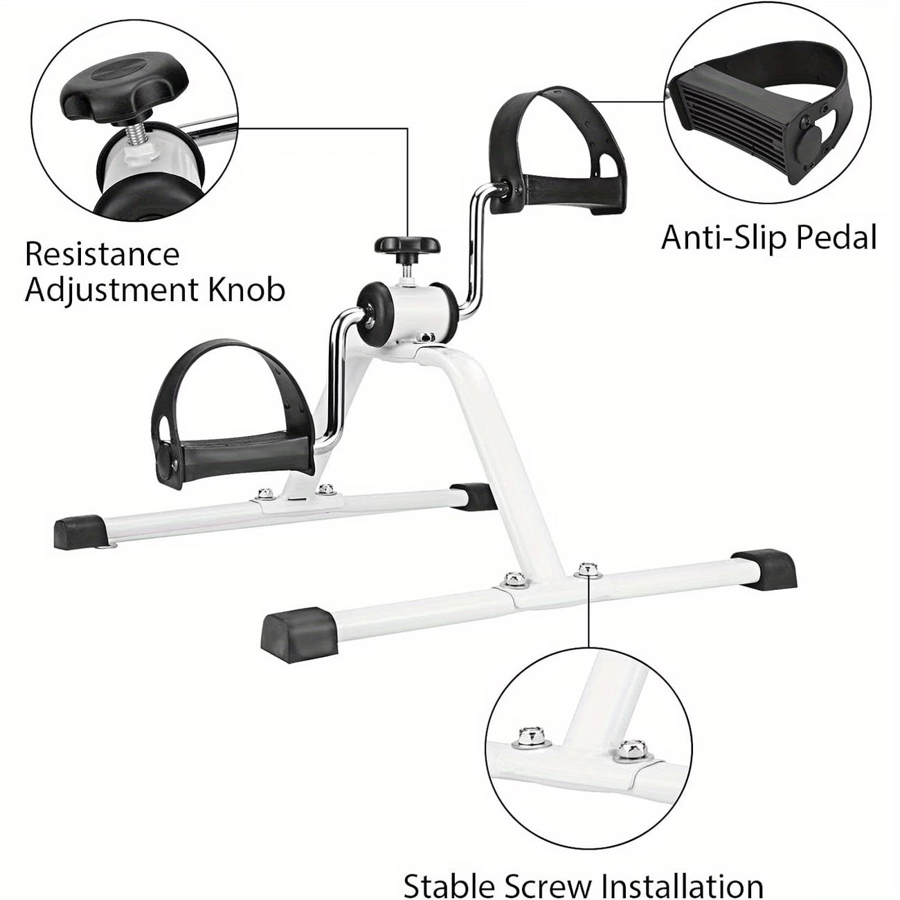 Mini Pedal Exerciser Bike Adjustable Resistance Arm & Leg Fitness Trainer-3