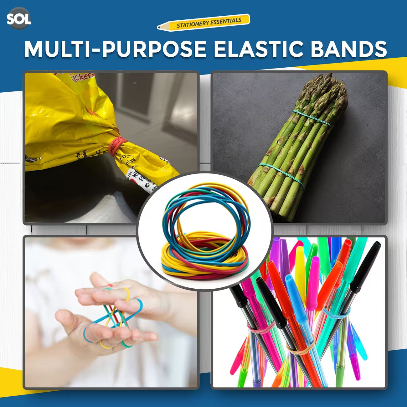 Assorted Rubber Bands 400pcs – Strong Elastic Bands for Office, School, Crafts & Packaging-8