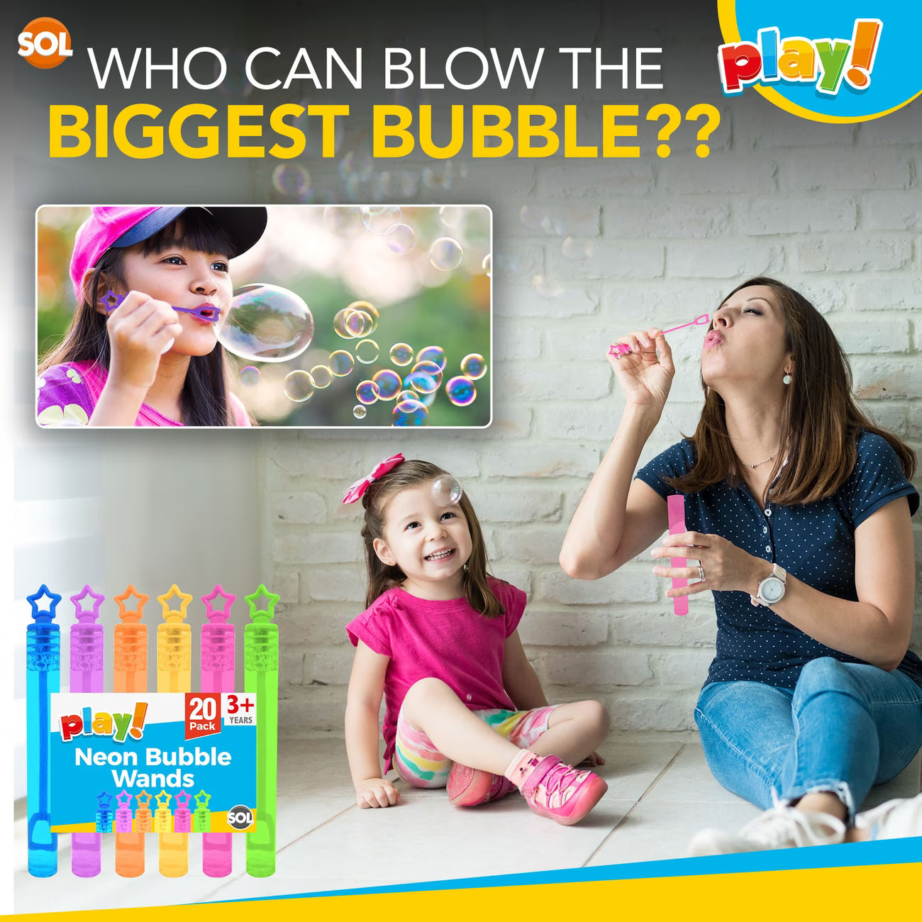20/100 Mini Bubble Wands for Kids Party Bag Fillers Colourful Bubble Tubes for Birthday Parties & Events-5