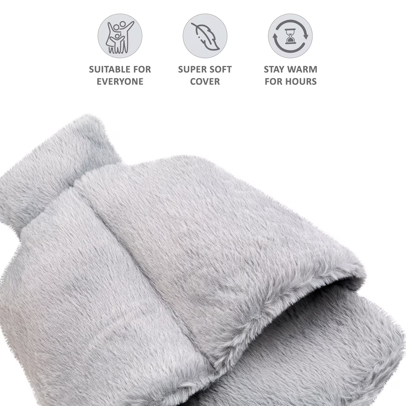 Hot Water Bottle Foot Warmer Slippers 2L – Plush Covered Heated Feet Warmer for Winter Comfort-3