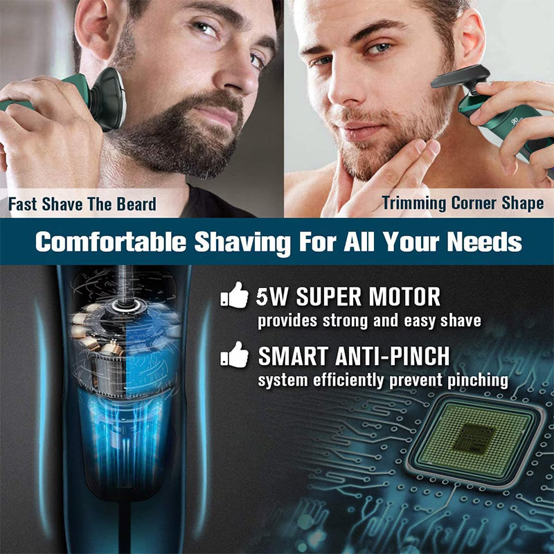 4-in-1 Men Electric Shaver LCD Display 3D Floating Head Beard Trimmer USB Rechargeable-9