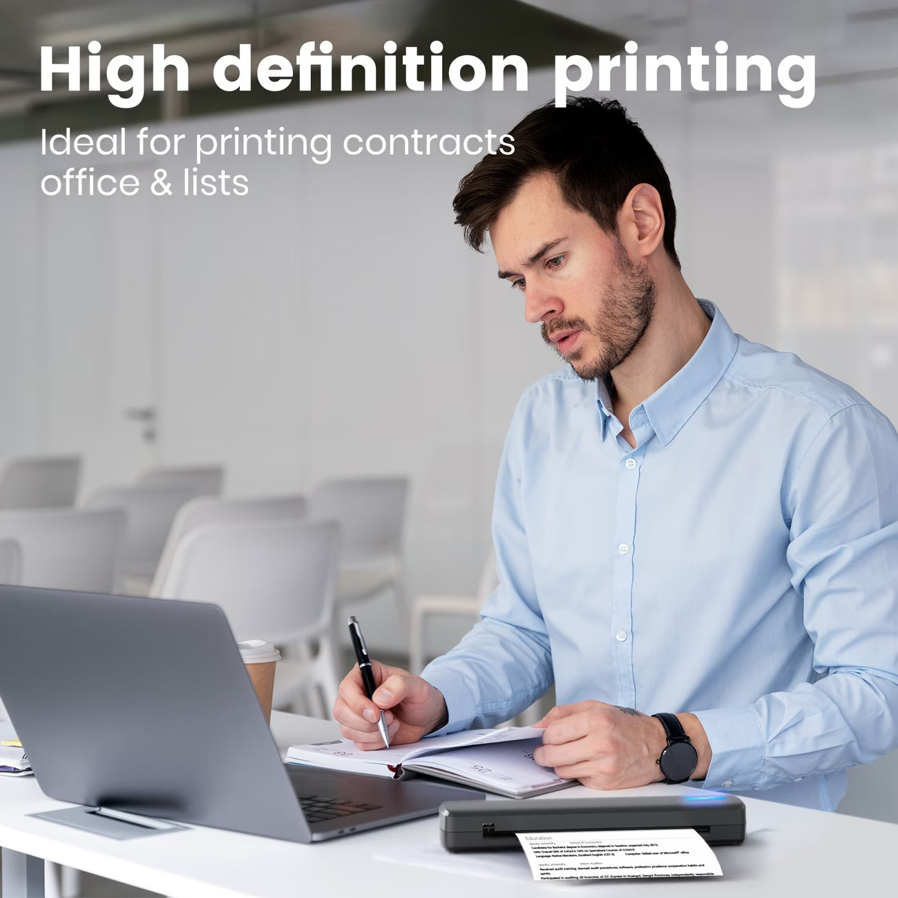 D810B Portable Inkless Wireless Printer – A4 Thermal Tattoo Printer for Mobile, iPad & PC | Travel Compact Printer for Home & Office-6
