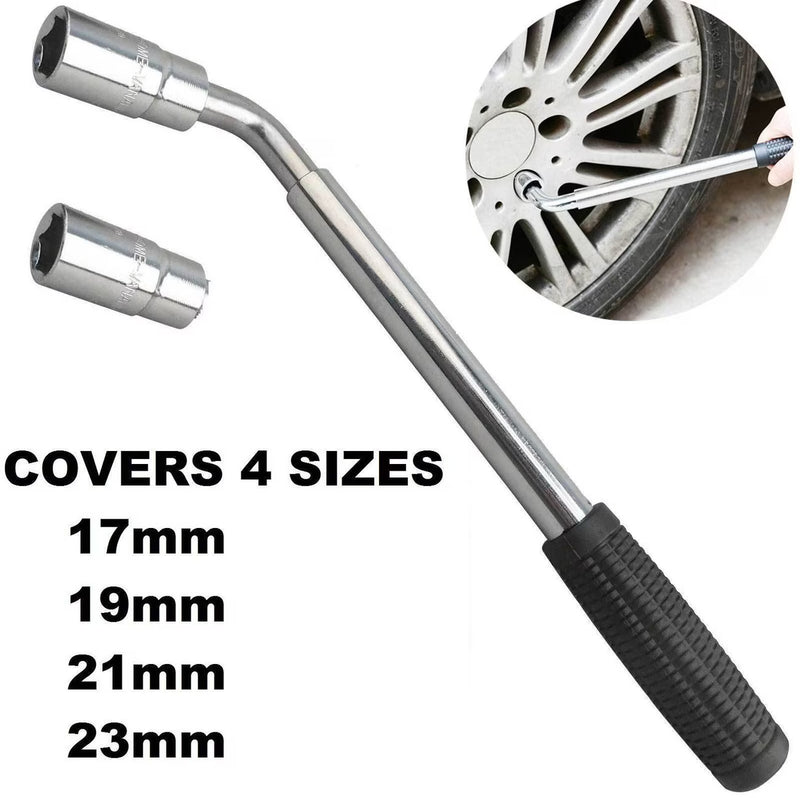 4 Way Telescopic Wheel Brace Tyre Nut Wrench 17 19 21 23mm Extendable Lug Wrench Tool-4