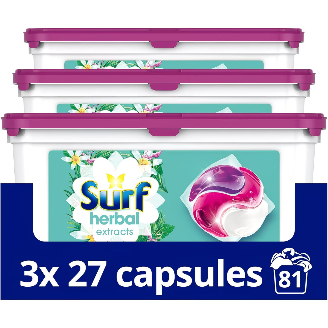 Surf Herbal Extracts 3 in 1 Capsules Washing Capsules 3 x 27 capsules (81 washes)-1
