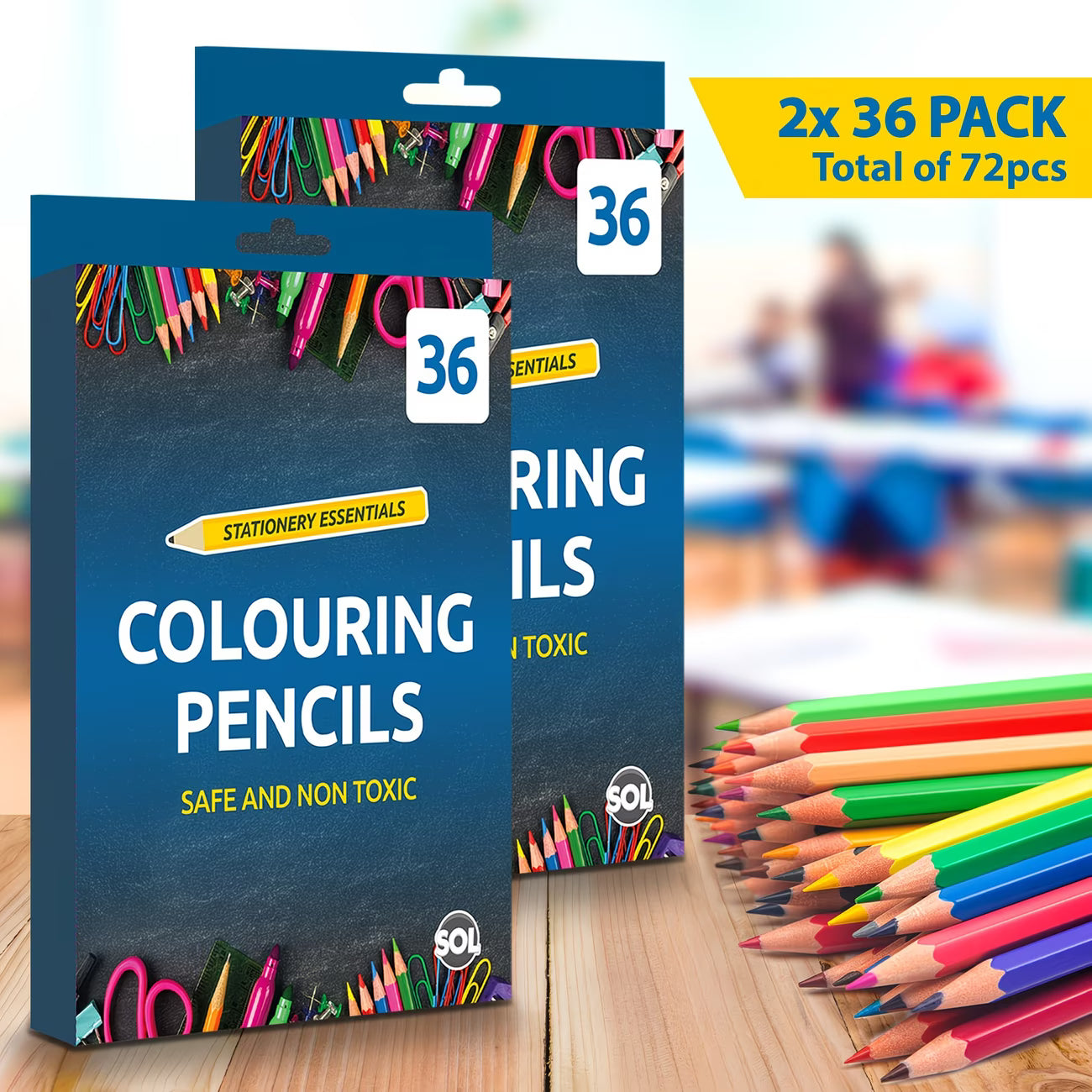 72 Pack Colouring Pencils Set – Break-Resistant Artist Colour Pencils for Adults & Kids-8