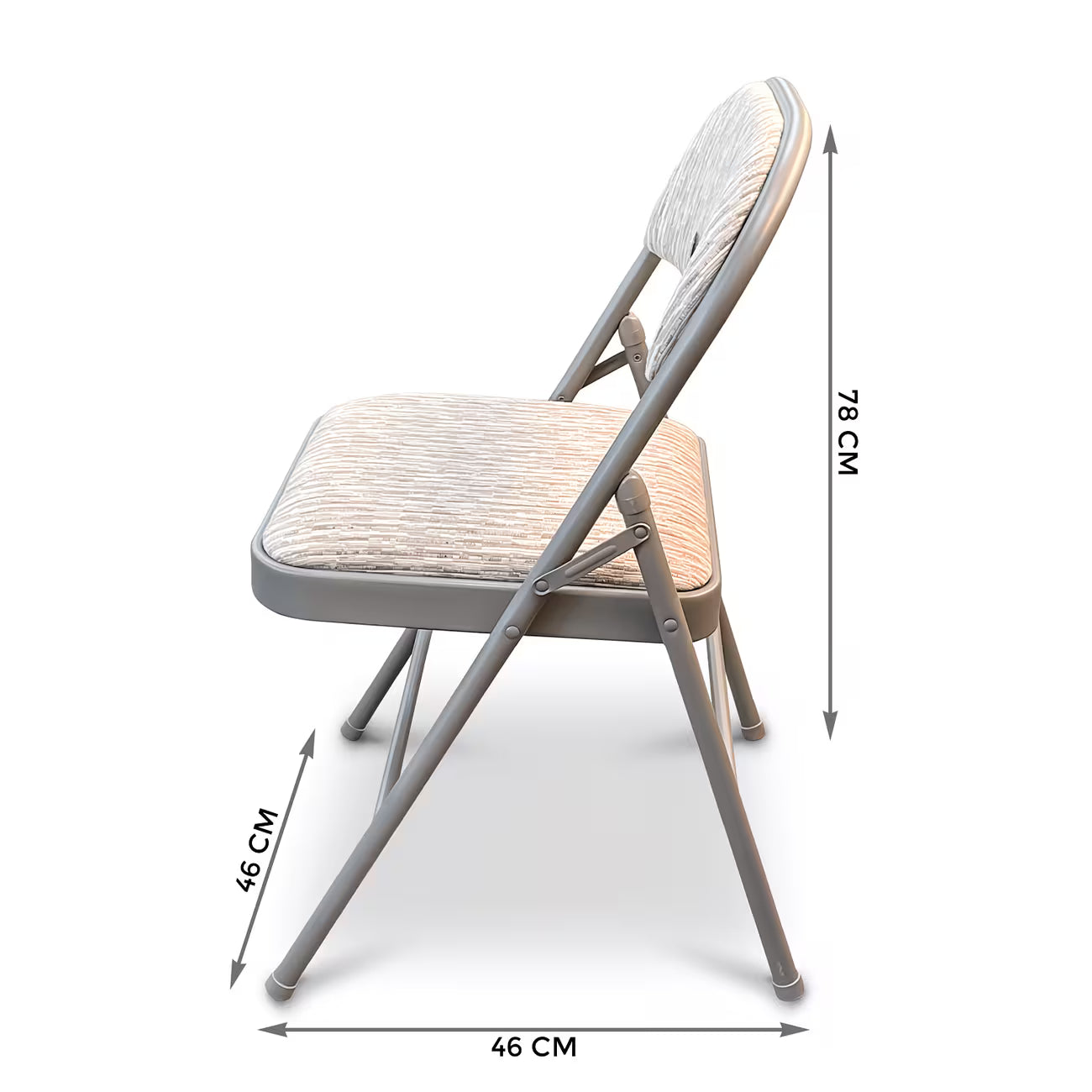Deluxe Folding Padded Chair with Backrest, Heavy Duty Steel Frame for Home, Office, Garden & Desk Use-2