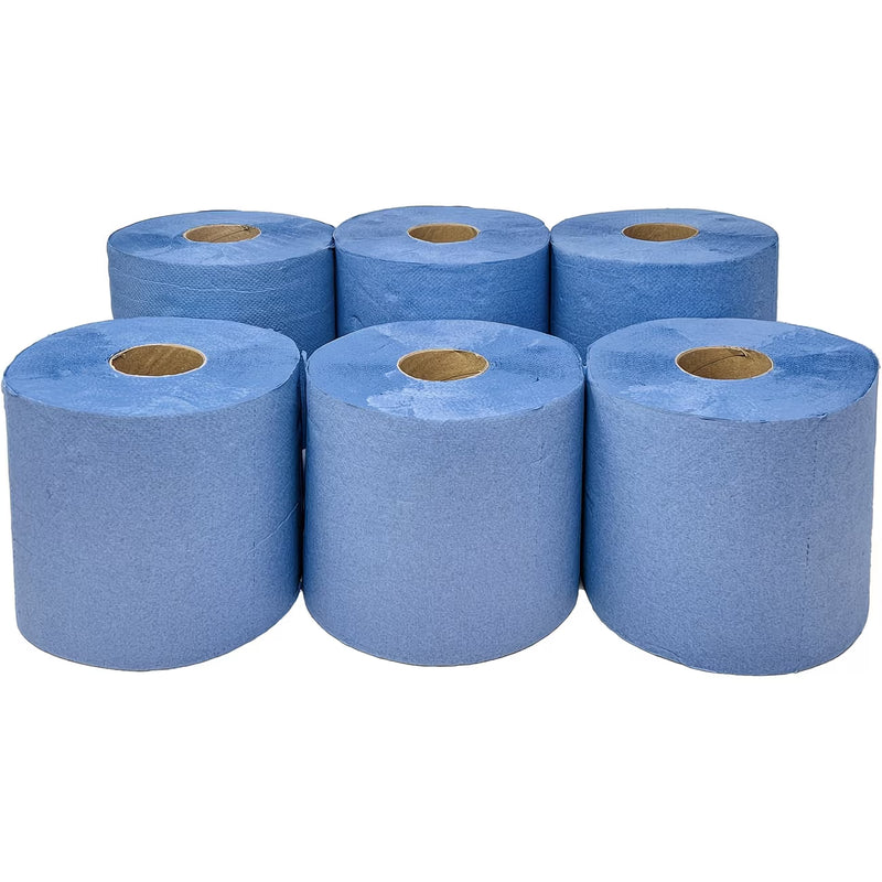 6 Pack Blue Centrefeed Rolls – 2 Ply Embossed Paper Towels for Commercial & Kitchen Cleaning-2