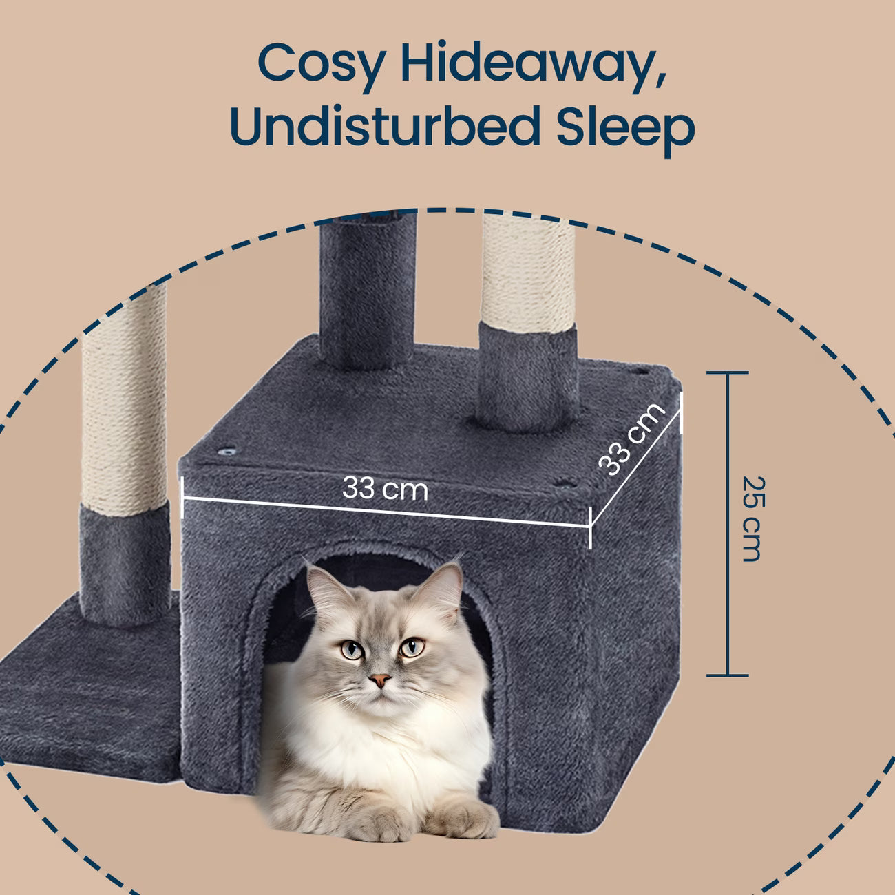 Cat Tree, Small Cat Tree, Scratching Post, with Cave and Platform-6