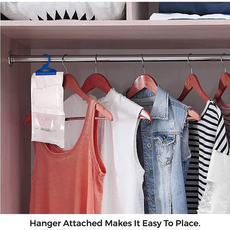 24 Pack Hanging Wardrobe Dehumidifier Bags – Moisture Absorber with Leak-Proof Design & Hooks-5