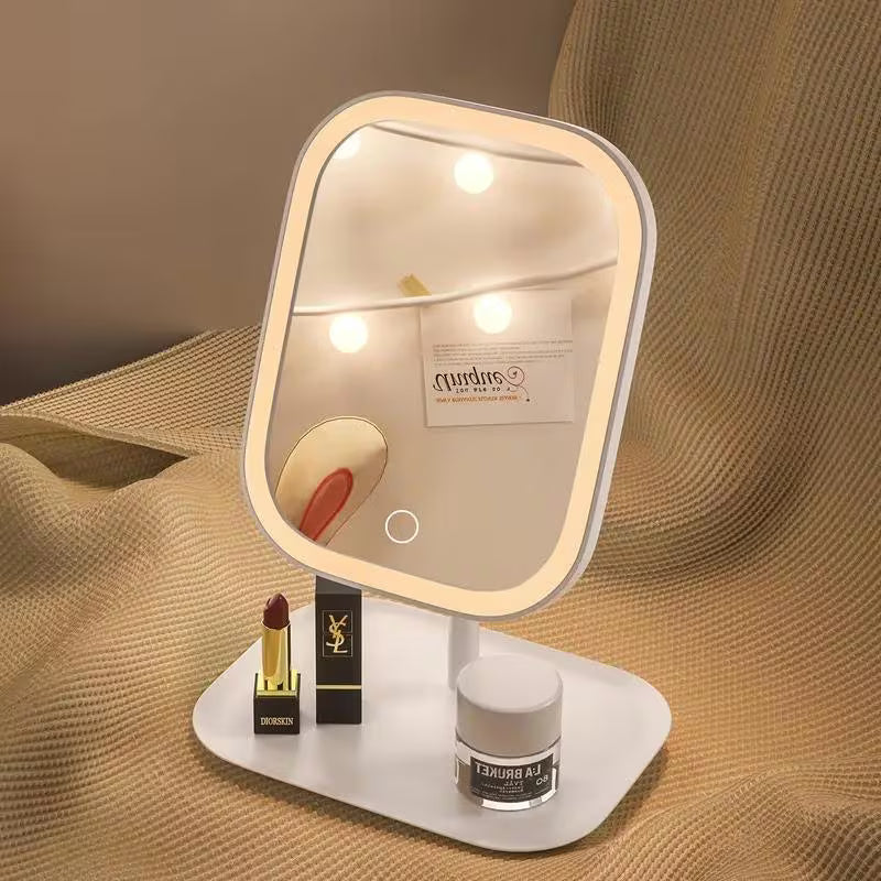 LED Makeup Mirror with Lights Foldable Touch Control Vanity Mirror 3 Light Modes-5