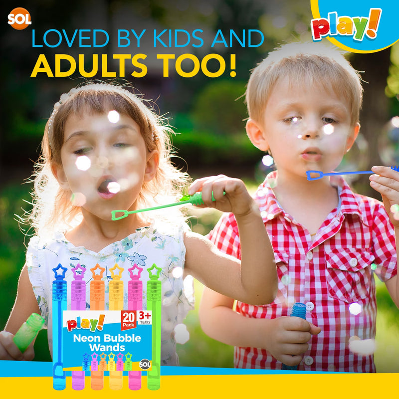 20/100 Mini Bubble Wands for Kids Party Bag Fillers Colourful Bubble Tubes for Birthday Parties & Events-3