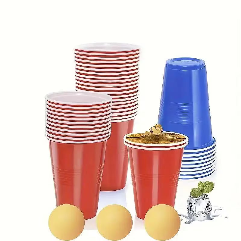 24pcs Beer Pong Game Set with Cups & Ping Pong Balls Party Drinking Game Kit-5