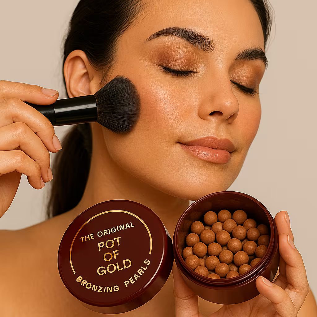 Pot of Gold Bronzing Pearls Powder – Sunkissed Face & Body Bronzer Beads Makeup-1