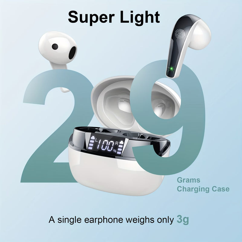 Q13 Wireless Earbuds Bluetooth Earphones with ENC Noise Cancelling 50H Playtime LED Display USB-C-6