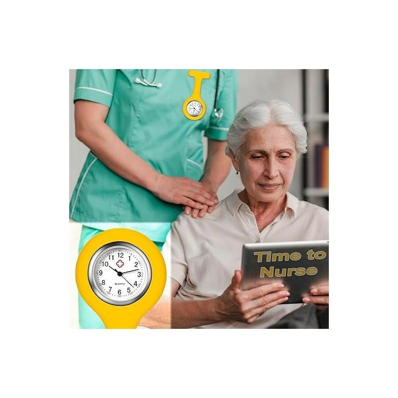 ATEK Silicone Nurse Fob Watch with Brooch Clip Medical Pocket Watch for Nurses-5
