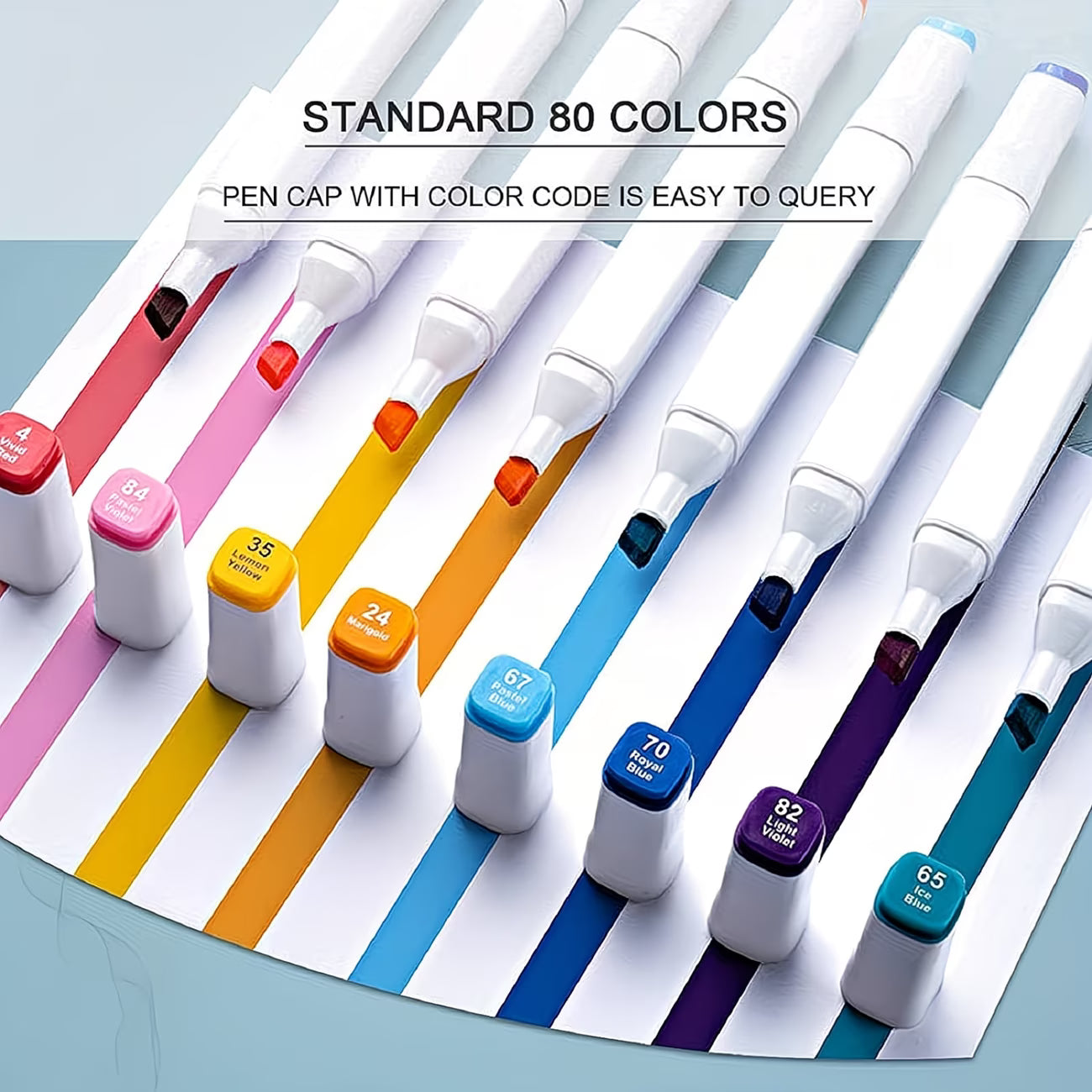 80 / 100 Colour Alcohol Markers Set – Dual Tip Art Pens with Carry Case for Drawing & Sketching-9