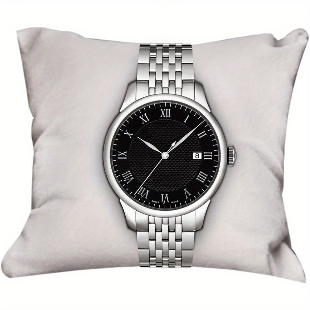 Single Watch Box PU Leather Travel Watch Storage Case with Cushion Organizer Black-6
