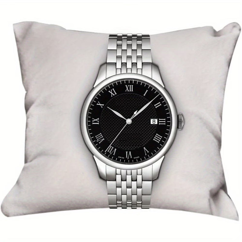Single Watch Box PU Leather Travel Watch Storage Case with Cushion Organizer Black-6