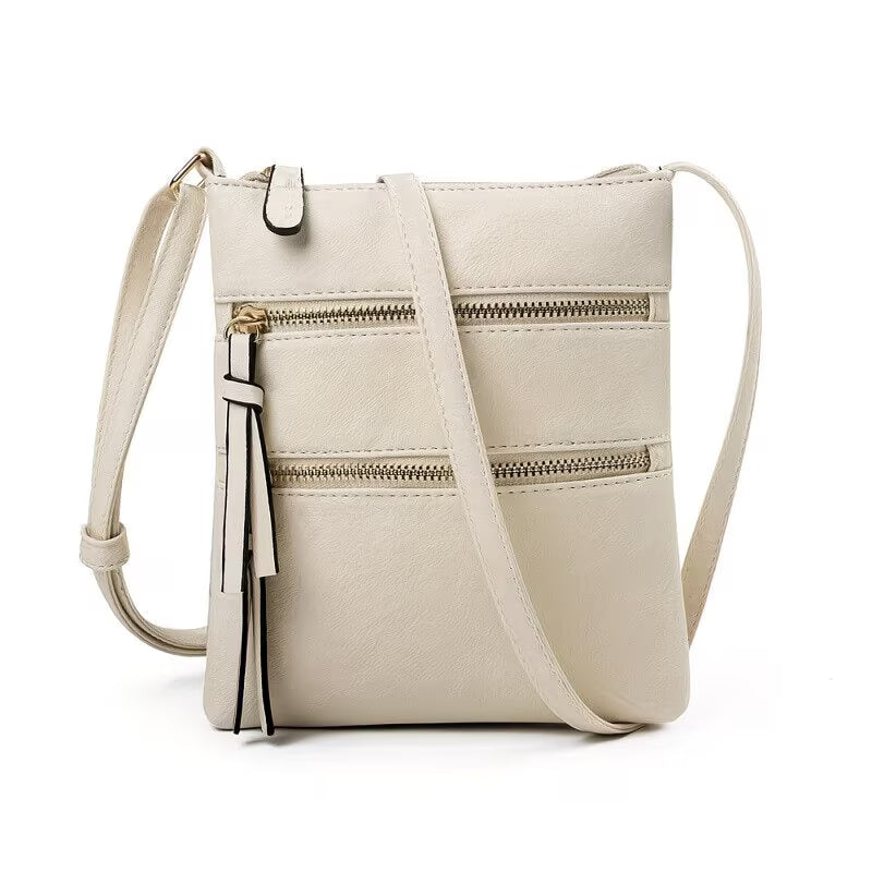 Women’s PU Leather Crossbody Messenger Bag – Zipper Shoulder Handbag with Adjustable Strap-10