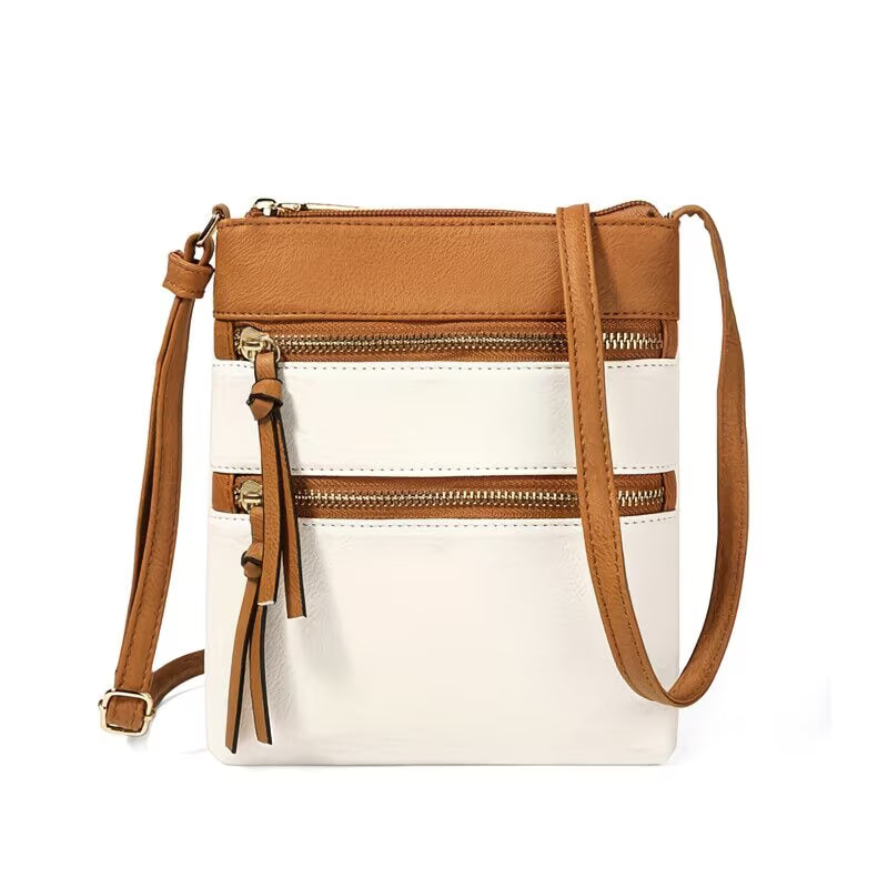 Women’s PU Leather Crossbody Messenger Bag – Zipper Shoulder Handbag with Adjustable Strap-7