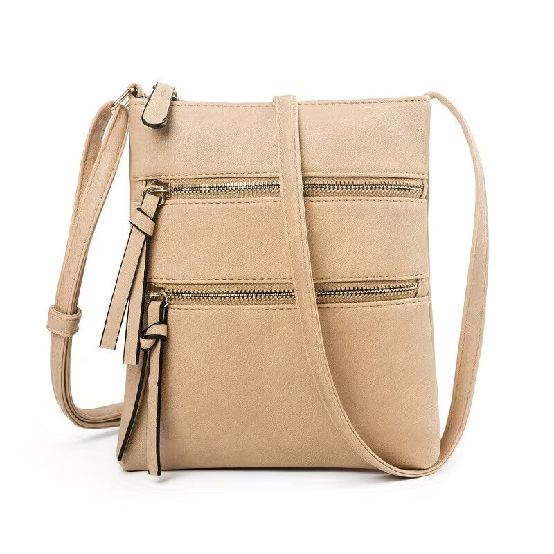 Women’s PU Leather Crossbody Messenger Bag – Zipper Shoulder Handbag with Adjustable Strap-11