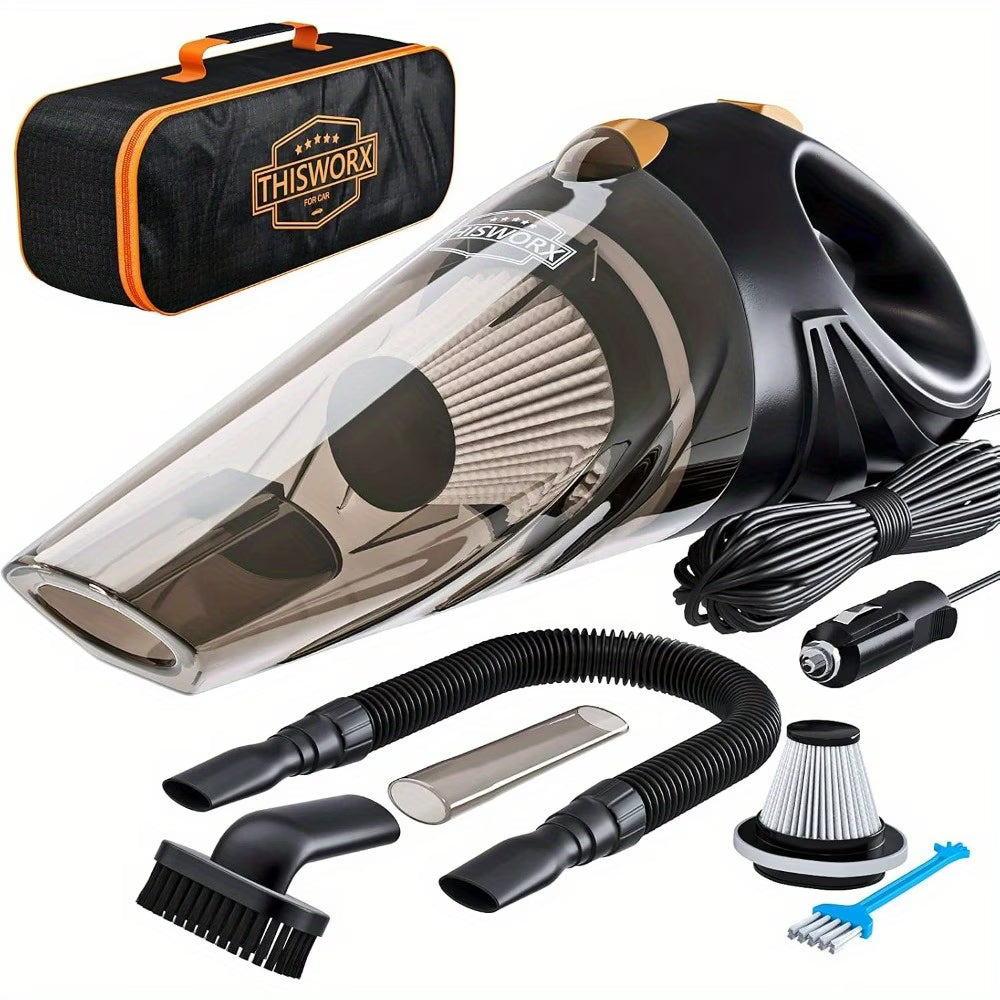 Portable Handheld Car Vacuum Cleaner 4.8m Cord 4.2KPa Suction Mini Auto Vacuum with Attachments