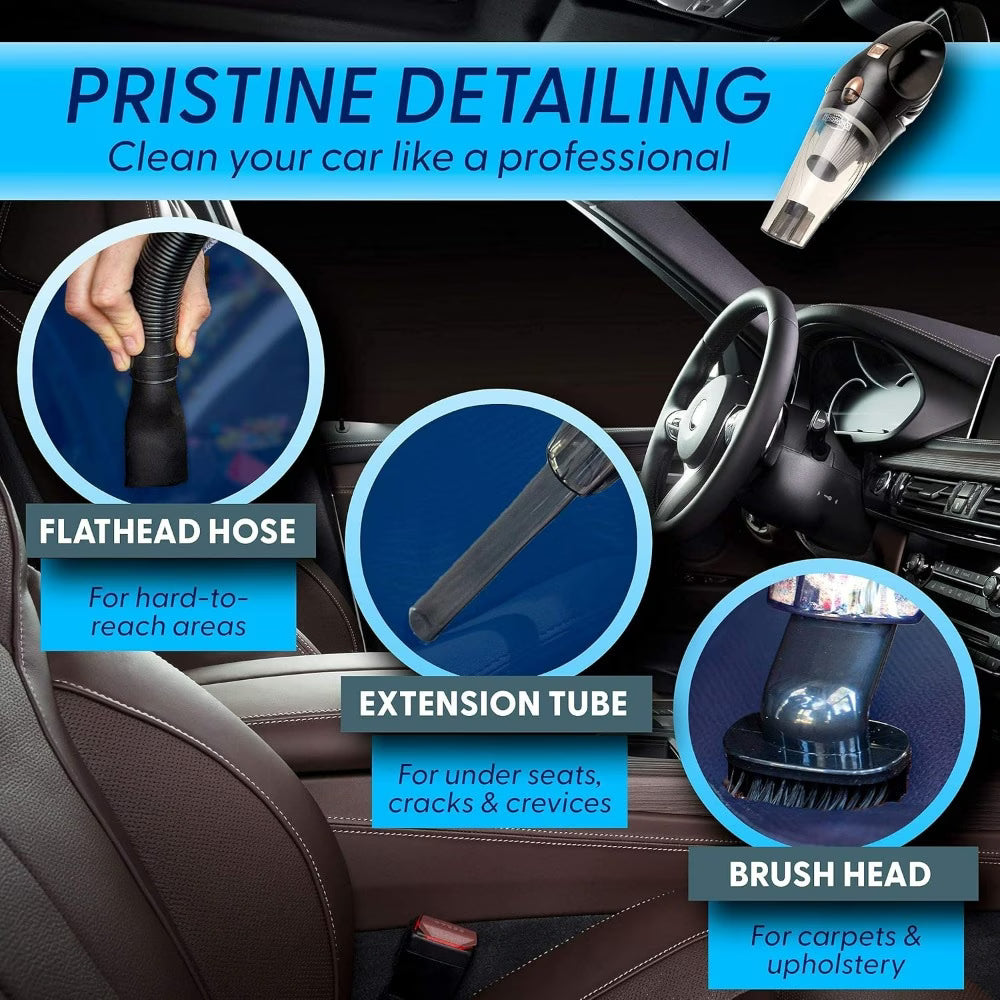 Portable Handheld Car Vacuum Cleaner 4.8m Cord 4.2KPa Suction Mini Auto Vacuum with Attachments-4