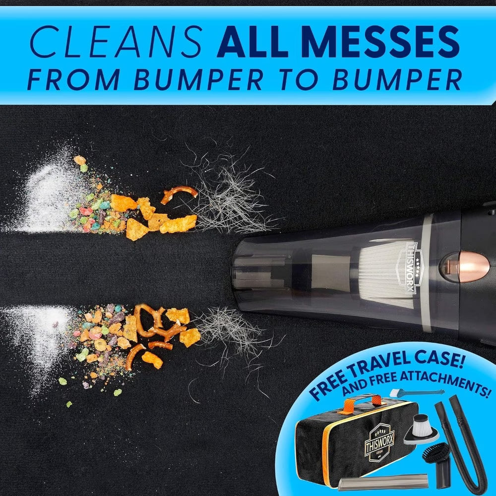 Portable Handheld Car Vacuum Cleaner 4.8m Cord 4.2KPa Suction Mini Auto Vacuum with Attachments-3