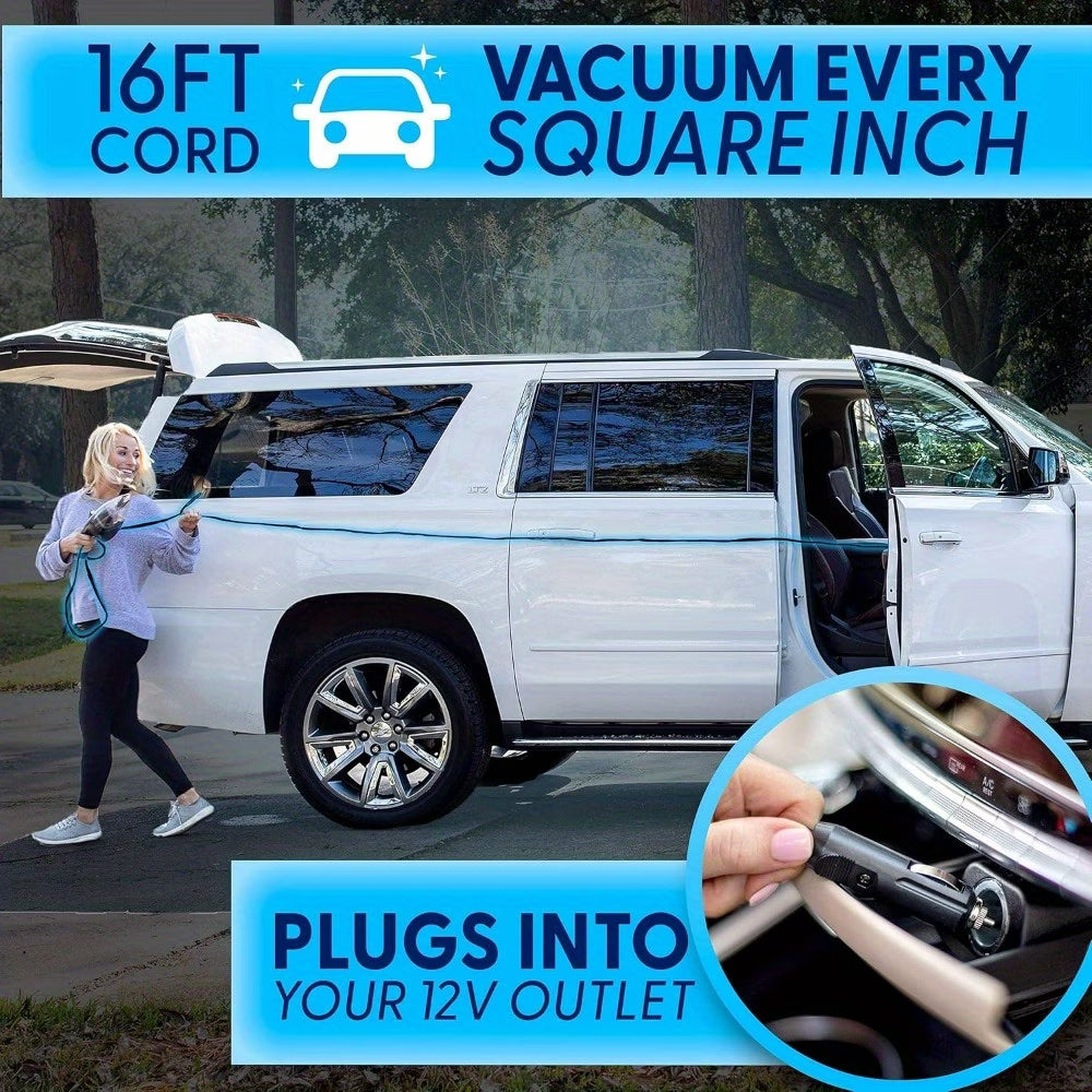 Portable Handheld Car Vacuum Cleaner 4.8m Cord 4.2KPa Suction Mini Auto Vacuum with Attachments-5