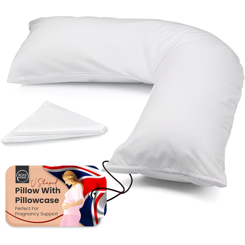 V Pillow with Pillowcase – Orthopaedic Support Pillow for Adults, Pregnancy & Nursing, Neck Back Head Support-3