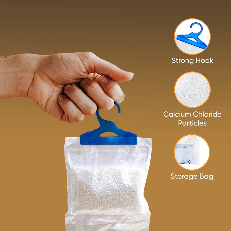 24 Pack Hanging Wardrobe Dehumidifier Bags – Moisture Absorber with Leak-Proof Design & Hooks-3