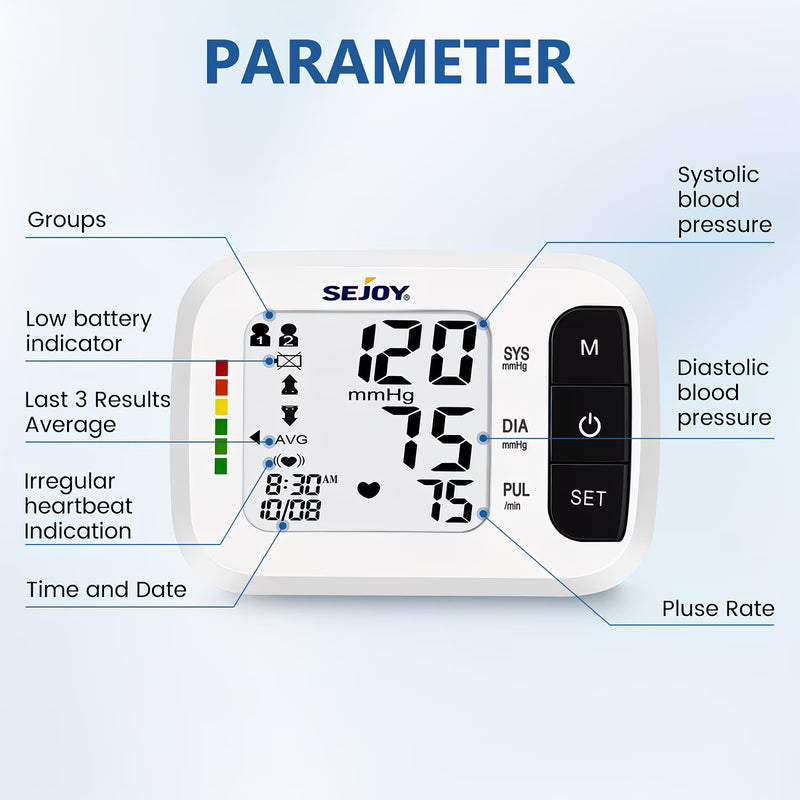 Sejoy Wrist Blood Pressure Monitor – Automatic Digital BP Machine with Large LCD, Portable Home Use-4