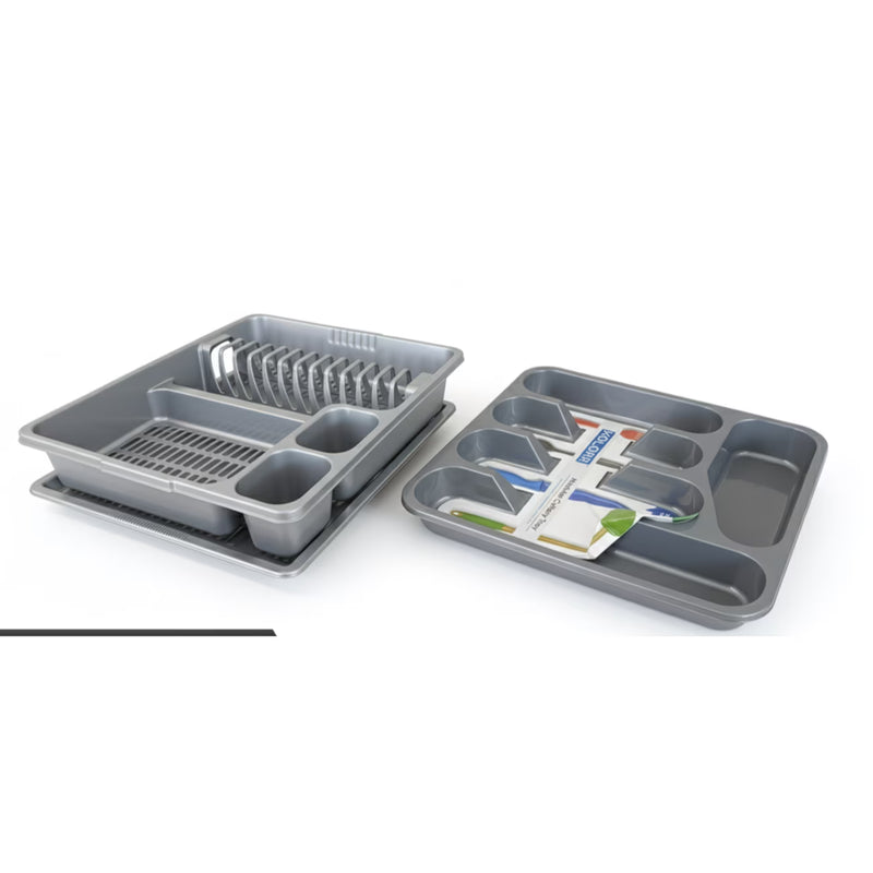 STL Plastic Dish Drainer Rack with Anti-Drip Tray – Holds 13 Plates, BPA-Free Kitchen Organizer-4