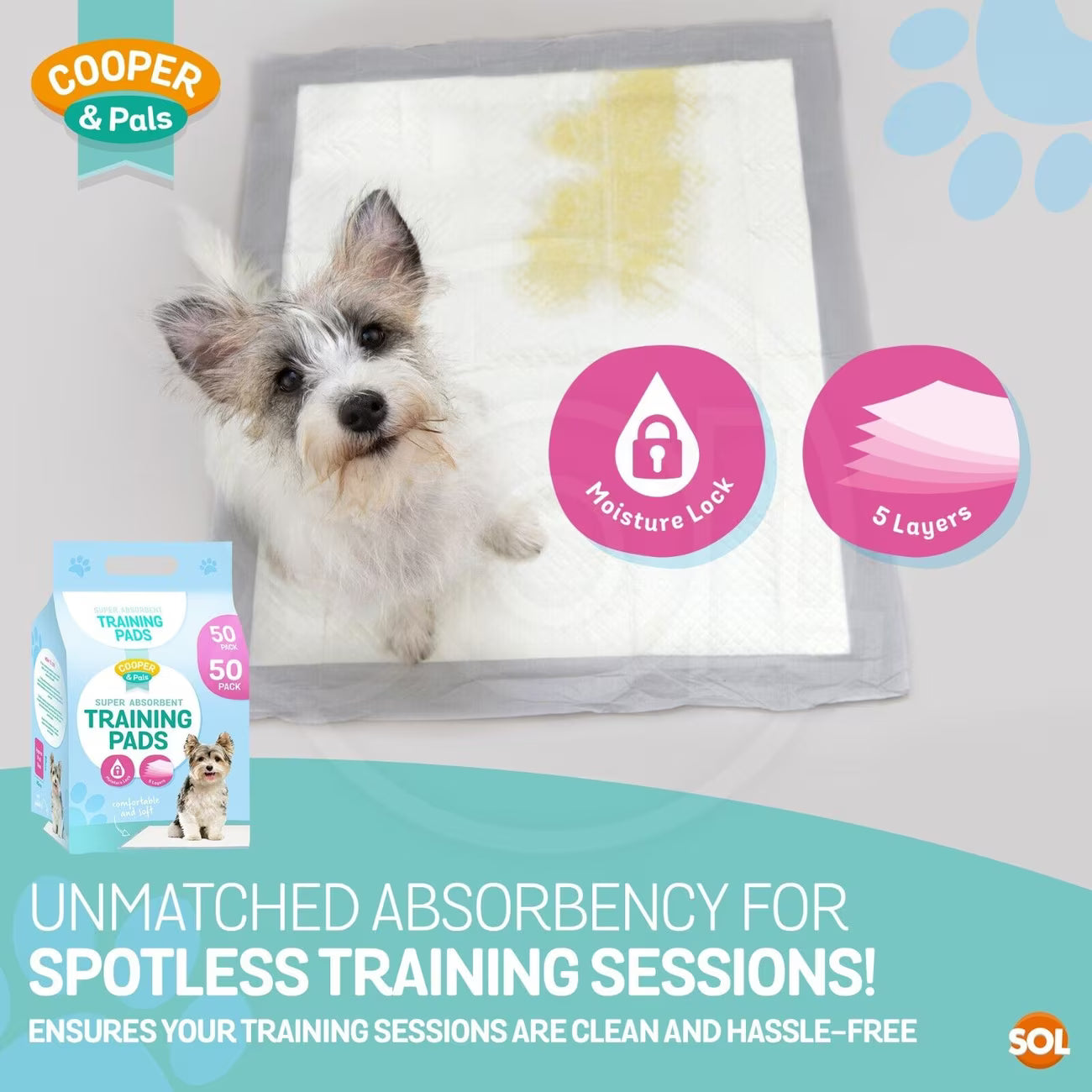 100 Pack Puppy Training Pads 60x45cm Super Absorbent Dog Pee Pads Leak Proof Odour Control Dog Toilet Mats-3
