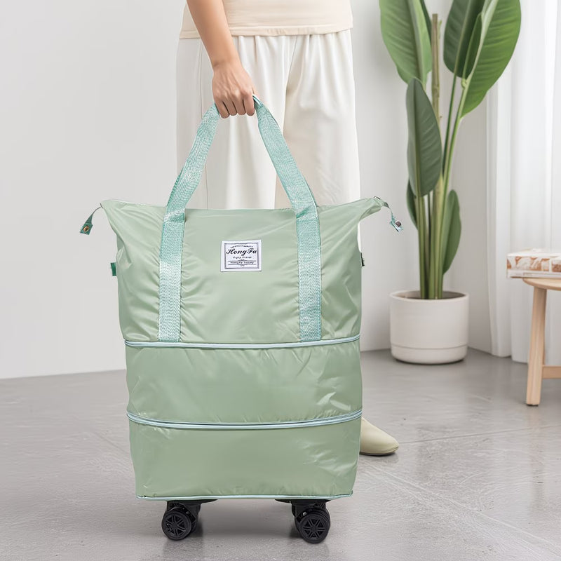Expandable Rolling Duffel Bag with Detachable Wheels – Foldable Travel Bag with 360° Spinner Wheels, Wet & Dry Compartment, Carry-On Luggage for Men & Women-15