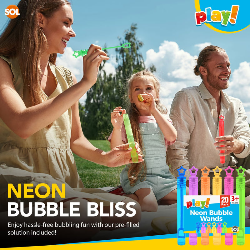 20/100 Mini Bubble Wands for Kids Party Bag Fillers Colourful Bubble Tubes for Birthday Parties & Events-7