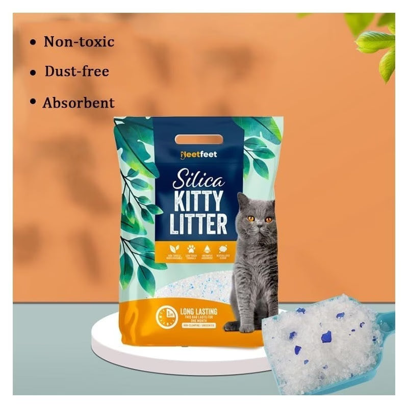 Natural Silica Cat Litter Crystals 3.8L Ultra Absorbent Dust Free Cat Litter with Strong Odour Control-4