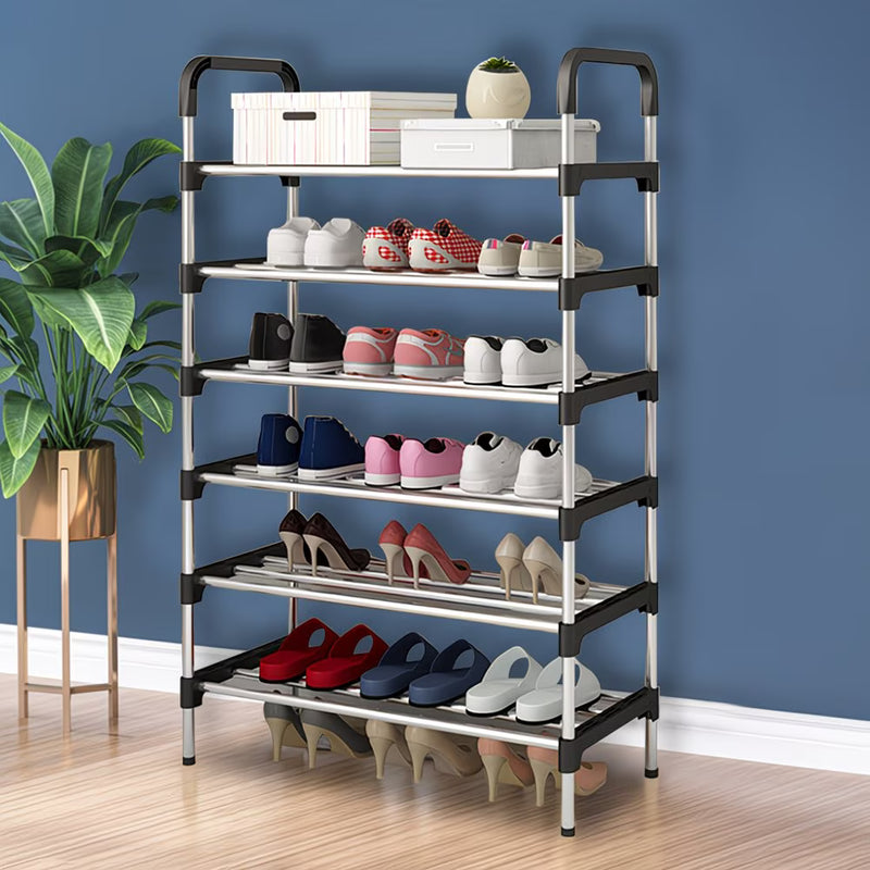 6 Tier Metal Shoe Rack – Slim Freestanding Shoe Storage Organiser for Bedroom & Entryway-1