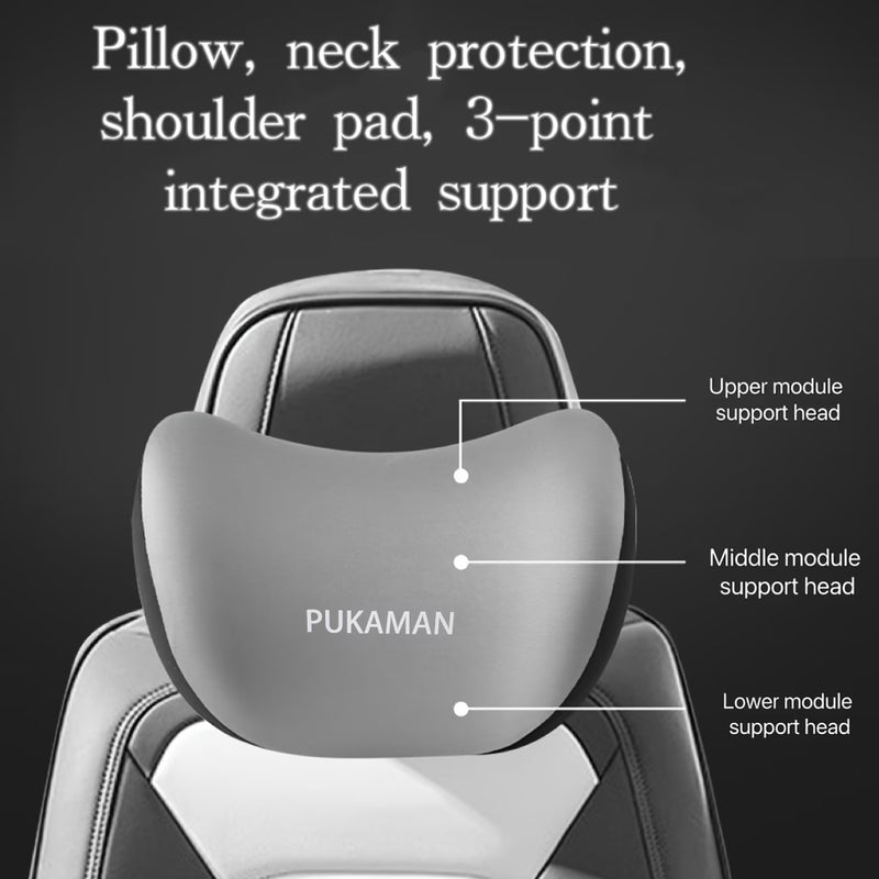 Car Headrest and Lumbar Cushion Set Ergonomic Neck and Back Support Pillow for Driving Comfort-7