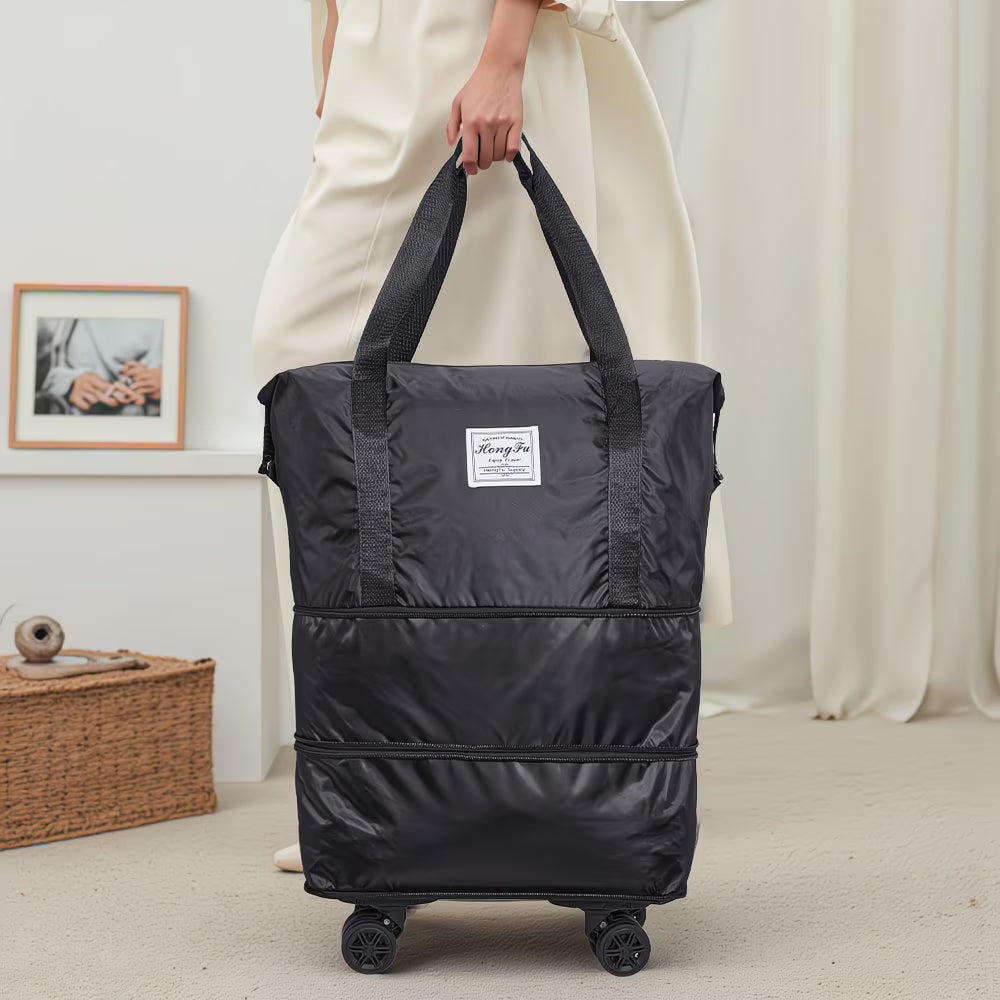 Expandable Rolling Duffel Bag with Detachable Wheels – Foldable Travel Bag with 360° Spinner Wheels, Wet & Dry Compartment, Carry-On Luggage for Men & Women-28