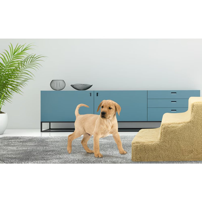 3-Step Dog Stairs for Bed – Non-Slip Pet Steps with Washable Plush Cover, Pet Ladder for Dogs & Cats-3