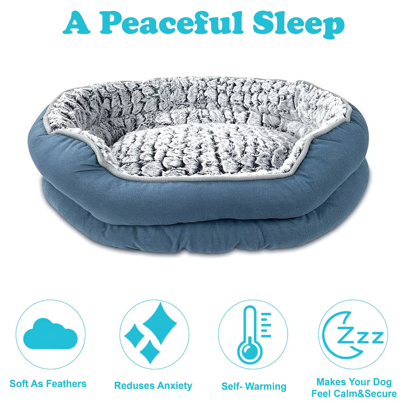 Plush Donut Dog Bed with Non-Slip Base – Soft Faux Fur Pet Bed, Machine Washable, Multiple Sizes-3