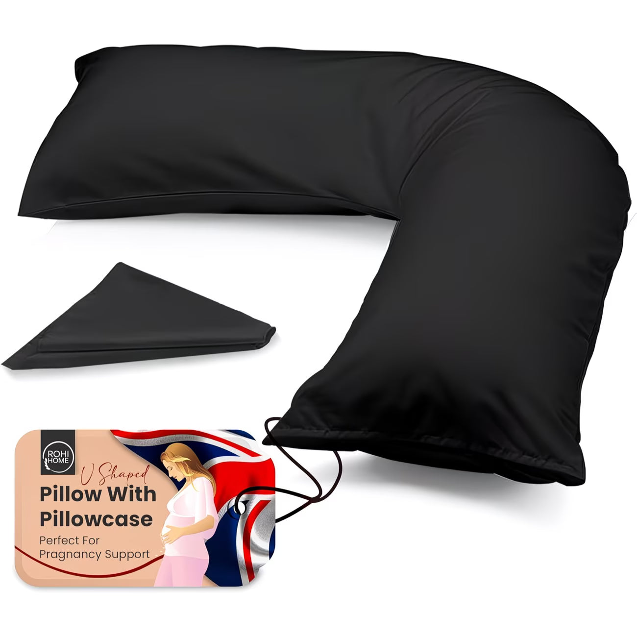 V Pillow with Pillowcase – Orthopaedic Support Pillow for Adults, Pregnancy & Nursing, Neck Back Head Support