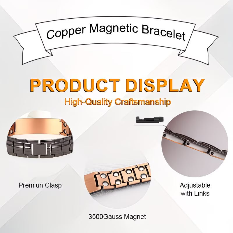 Magnetic Copper Bracelet for Men – Adjustable Copper Bangle Father’s Day Gift for Dad-5