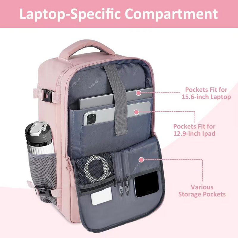 45x36x20 Easyjet Cabin Bag Underseat Travel Backpack – Airline Approved Carry On with Shoe & Laptop Compartment, Black-4
