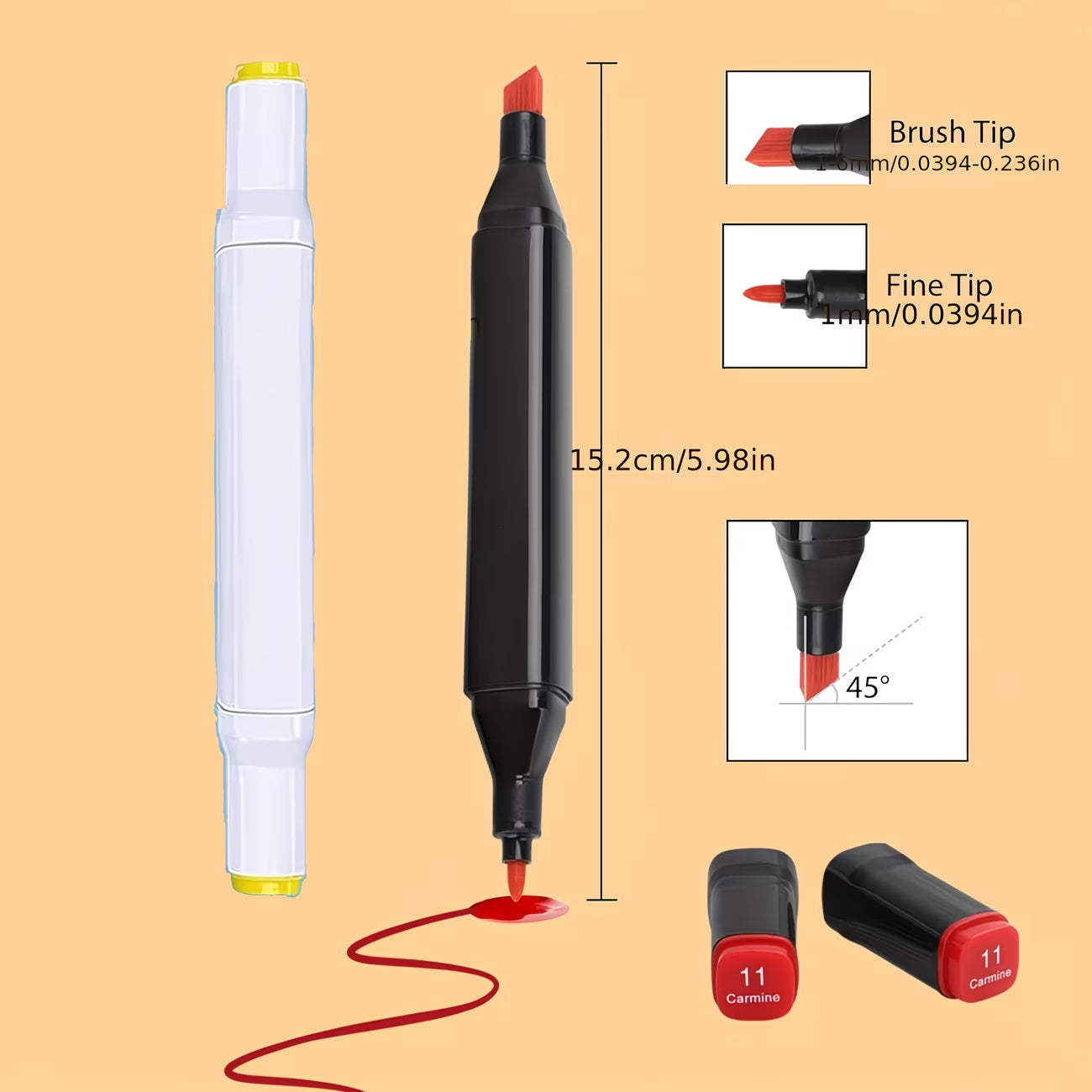80 / 100 Colour Alcohol Markers Set – Dual Tip Art Pens with Carry Case for Drawing & Sketching-7