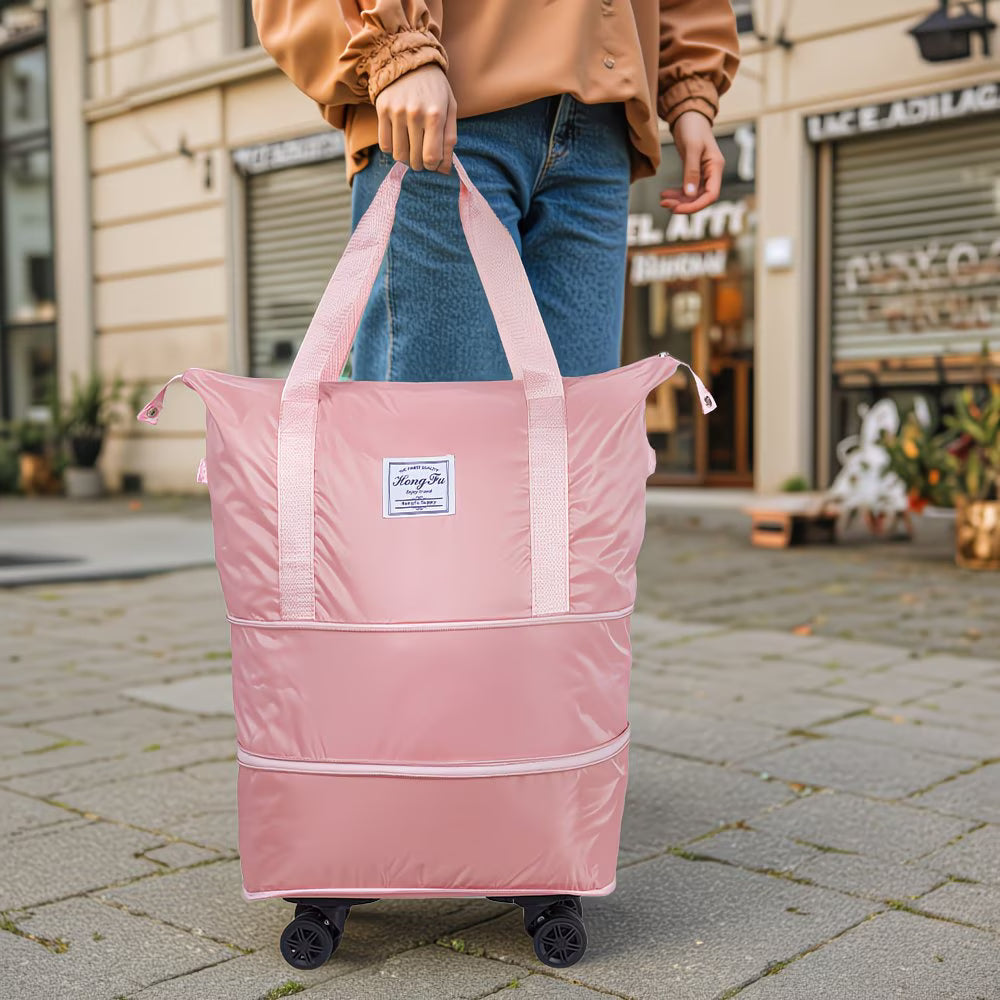 Expandable Rolling Duffel Bag with Detachable Wheels – Foldable Travel Bag with 360° Spinner Wheels, Wet & Dry Compartment, Carry-On Luggage for Men & Women-35